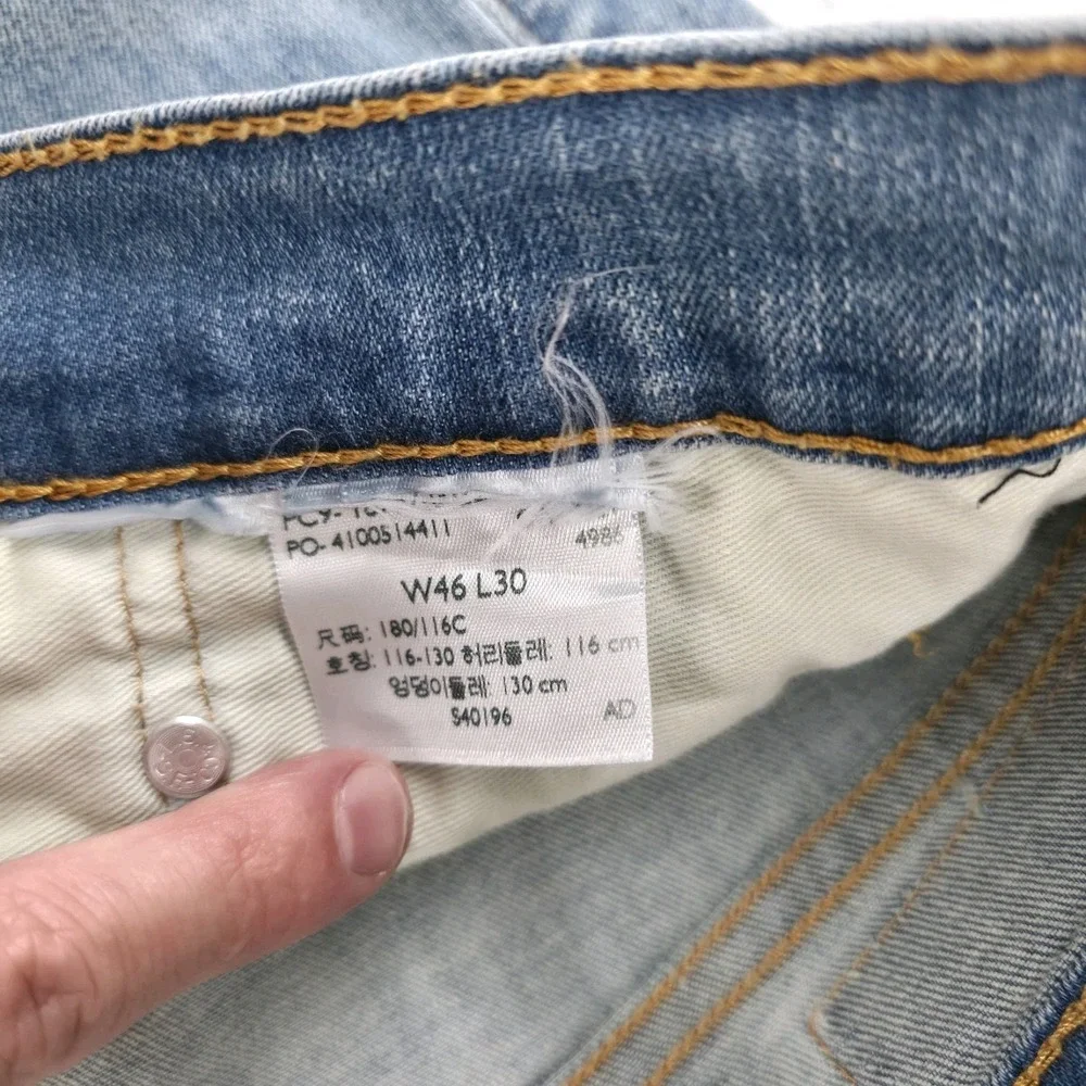 Levis 541 Athletic Taper Jeans Mens 47x28 Blue Medium Wash Denim Relaxed Fit